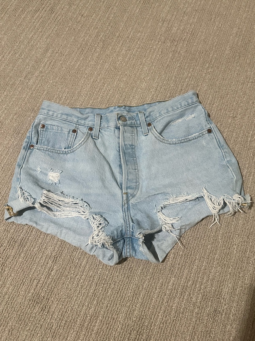 Levi’s light blue denim shorts